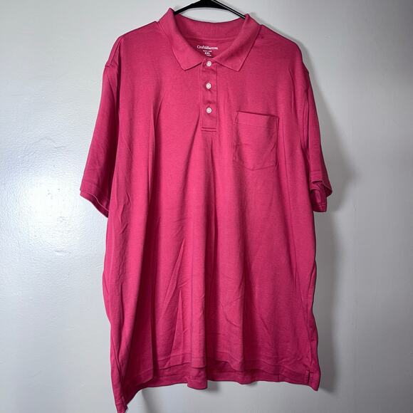 ✨Lot 2 Croft & Barrow Men Polo Shirts XXL Burgundy Green Short Sleeve Cotton - Picture 3 of 11